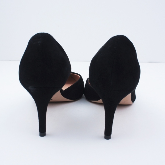 New JCREW Black Lucie Suede D'Orsay Pumps Heels - Picture 5 of 5